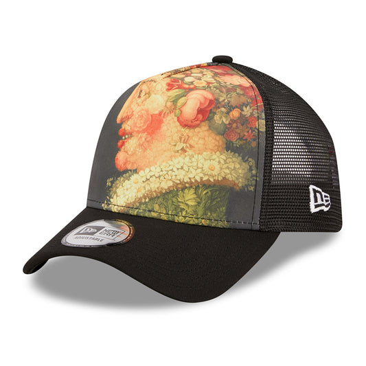 Gorra Trucker 9FORTY A-Frame Le Louvre AOP Four Seasons de New Era - Negro