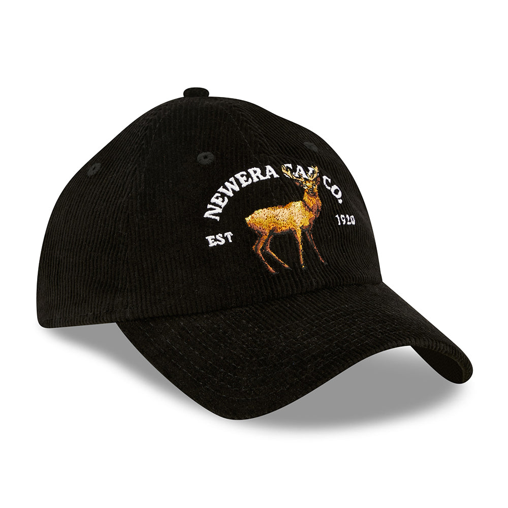 Gorra de béisbol 9TWENTY de pana Wildlife Casual Classic Deer de New Era - Negro