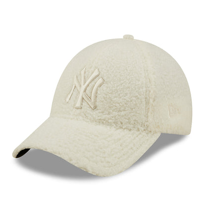 Gorra de béisbol mujeres 9FORTY MLB Borg New York Yankees de New Era - Crema