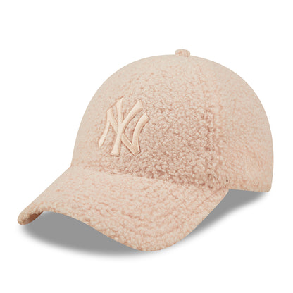 Gorra de béisbol mujer 9FORTY MLB Borg New York Yankees de New Era - Rosa Claro