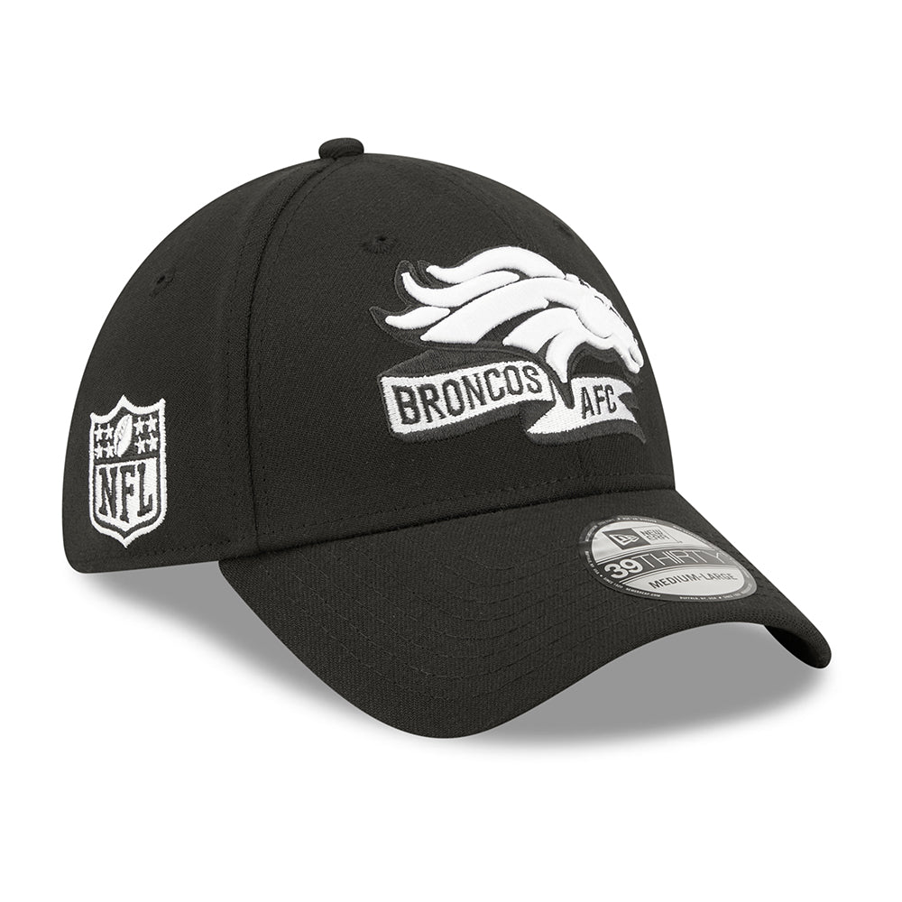 Gorra de béisbol 39THIRTY NFL Sideline Denver Broncos de New Era - Negro-Blanco