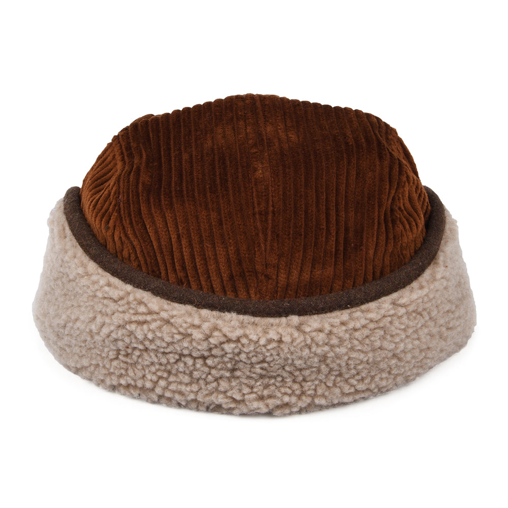 Gorra 5 paneles Rayner de pana con orejeras de Barts - Rojo Óxido