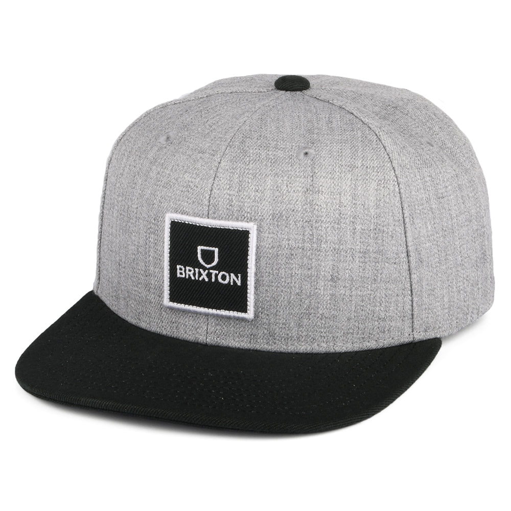 Gorra Snapback Alpha Square NetPlus MP de Brixton - Gris Jaspeado-Negro