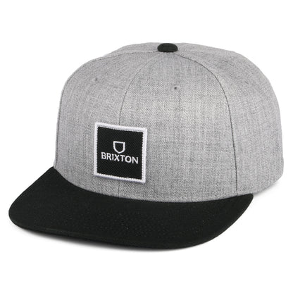 Gorra Snapback Alpha Square NetPlus MP de Brixton - Gris Jaspeado-Negro