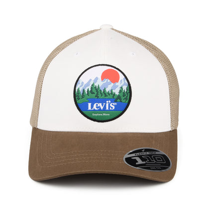 Gorra Trucker Graphic Flexfit con etiqueta lisa de Levi's - Marrón-Blanco