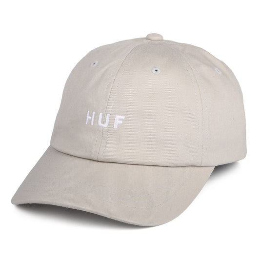 Gorra de béisbol Original Logo visera curvada de algodón de HUF - Crema