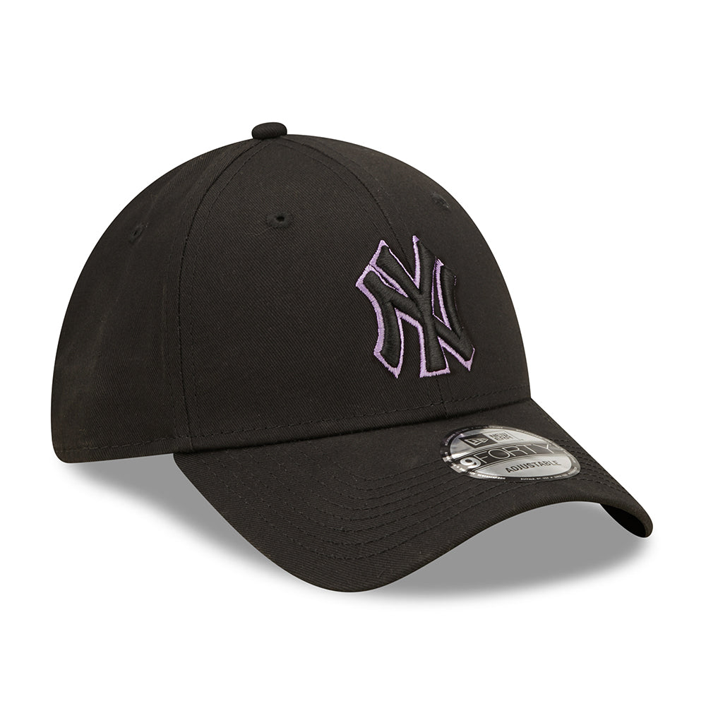 Gorra de béisbol 9FORTY MLB Team Outline New York Yankees de New Era - Negro-Morado