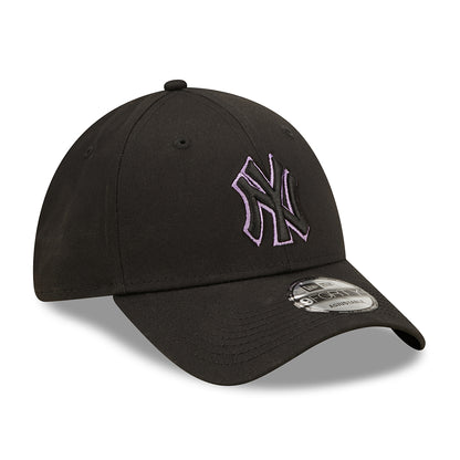 Gorra de béisbol 9FORTY MLB Team Outline New York Yankees de New Era - Negro-Morado