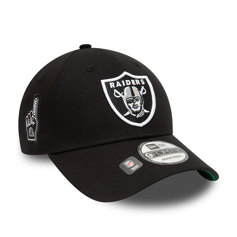 Gorra de béisbol 9FORTY NFL Team Side Patch Las Vegas Raiders de New Era - Negro