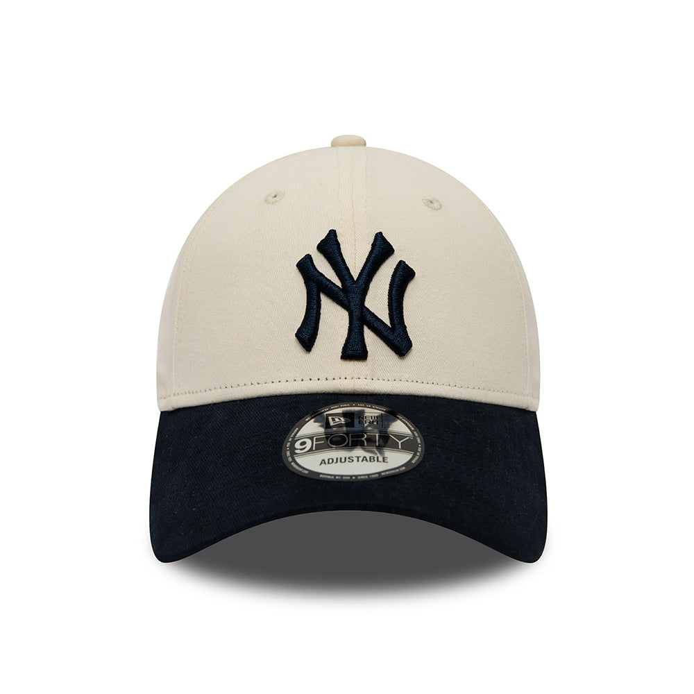 Gorra de béisbol 9FORTY MLB New York Yankees de New Era - Crema-Azul Marino