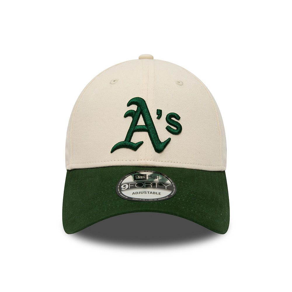 Gorra de béisbol 9FORTY MLB Oakland Athletics de New Era - Crema-Verde Oscuro