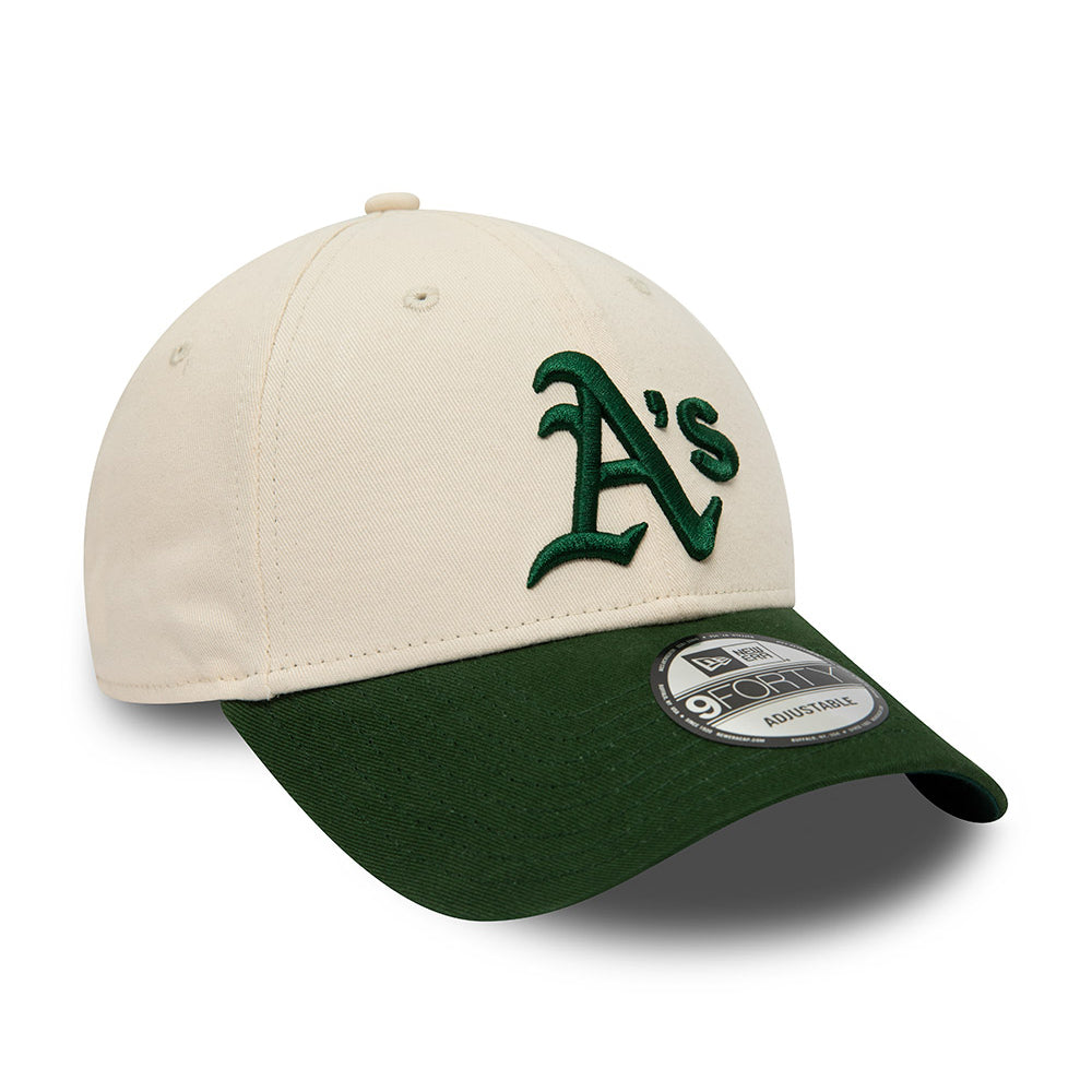 Gorra de béisbol 9FORTY MLB Oakland Athletics de New Era - Crema-Verde Oscuro