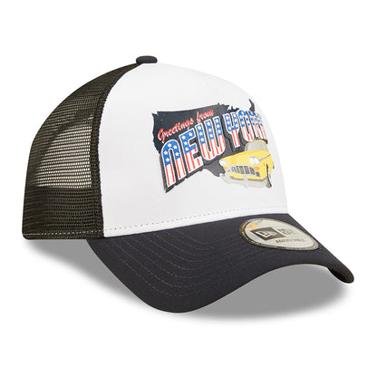 Gorra Trucker 9FORTY Repreve US State Wordmark New York de New Era - Negro-Blanco
