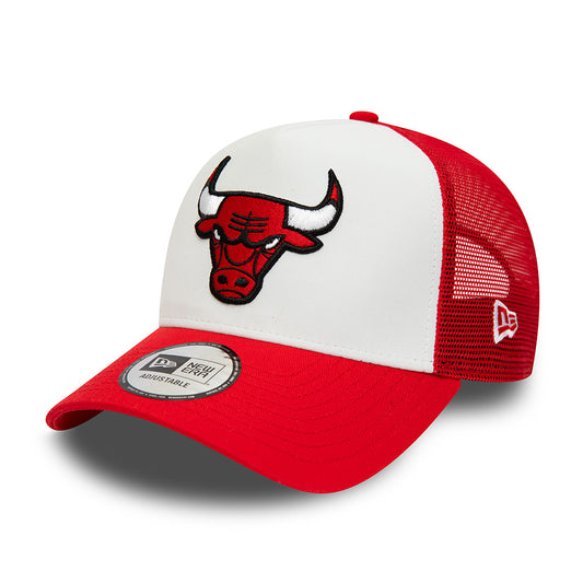Gorra Trucker 9FORTY A-Frame NBA Team Colour Block Chicago Bulls de New Era - Blanco-Rojo