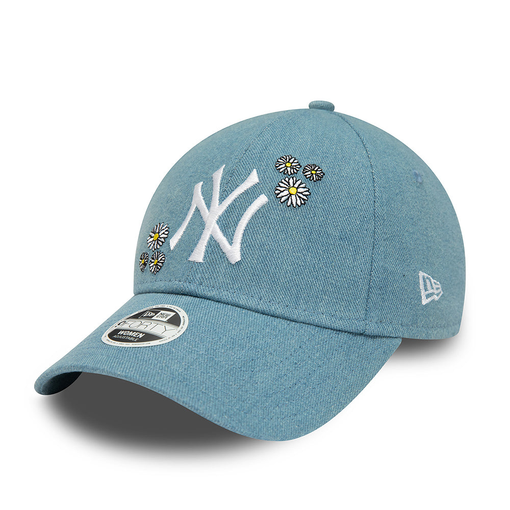Gorra de béisbol mujeres 9FORTY MLB Denim New York Yankees de New Era - Azul-Blanco