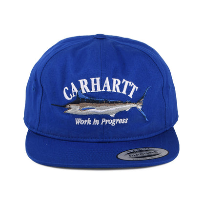 Gorra de béisbol Marlin visera plana de sarga de algodón de Carhartt WIP - Azul