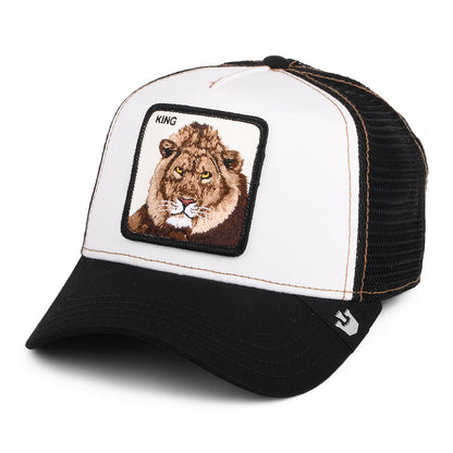 Gorra Trucker King Lion de Goorin - Blanco-Negro