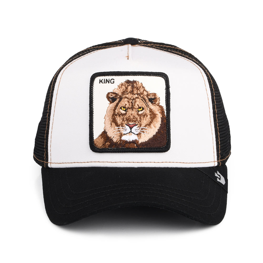 Gorra Trucker King Lion de Goorin - Blanco-Negro