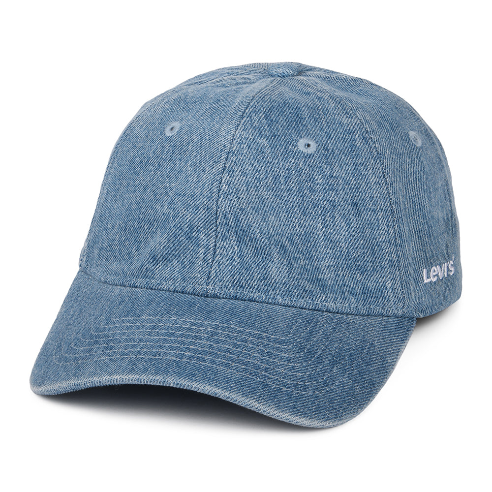 Gorra de béisbol Essential de tejido vaquero de Levi's - Azul Claro
