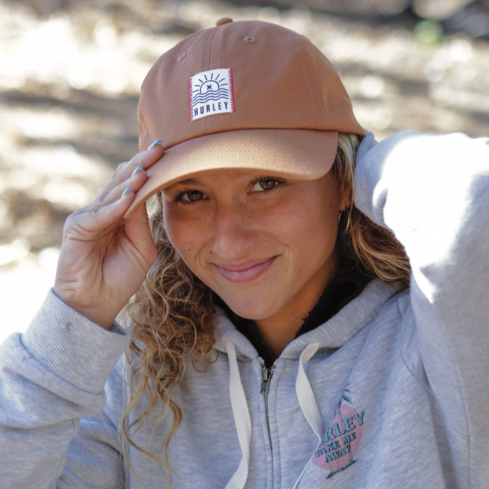 Gorra de béisbol Lazy Waves de algodón de Hurley - Rosa