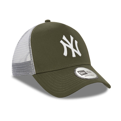 Gorra Trucker 9FORTY A-Frame MLB League Essential New York Yankees de New Era - Oliva-Blanco