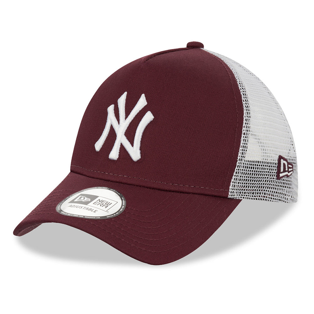 Gorra Trucker 9FORTY A-Frame MLB League Essential New York Yankees de New Era - Granate-Blanco