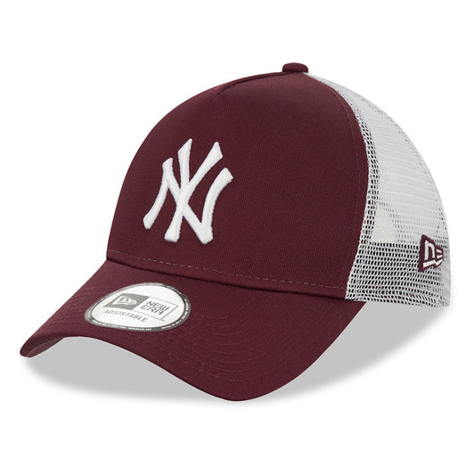 Gorra Trucker 9FORTY A-Frame MLB League Essential New York Yankees de New Era - Granate-Blanco
