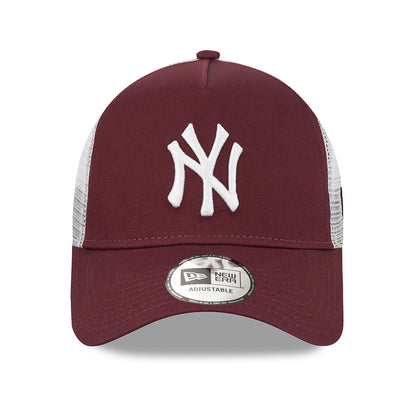 Gorra Trucker 9FORTY A-Frame MLB League Essential New York Yankees de New Era - Granate-Blanco