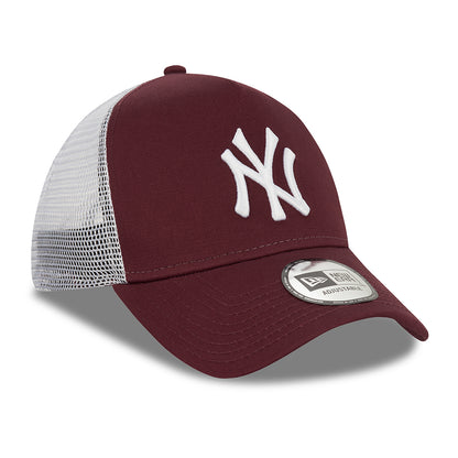 Gorra Trucker 9FORTY A-Frame MLB League Essential New York Yankees de New Era - Granate-Blanco