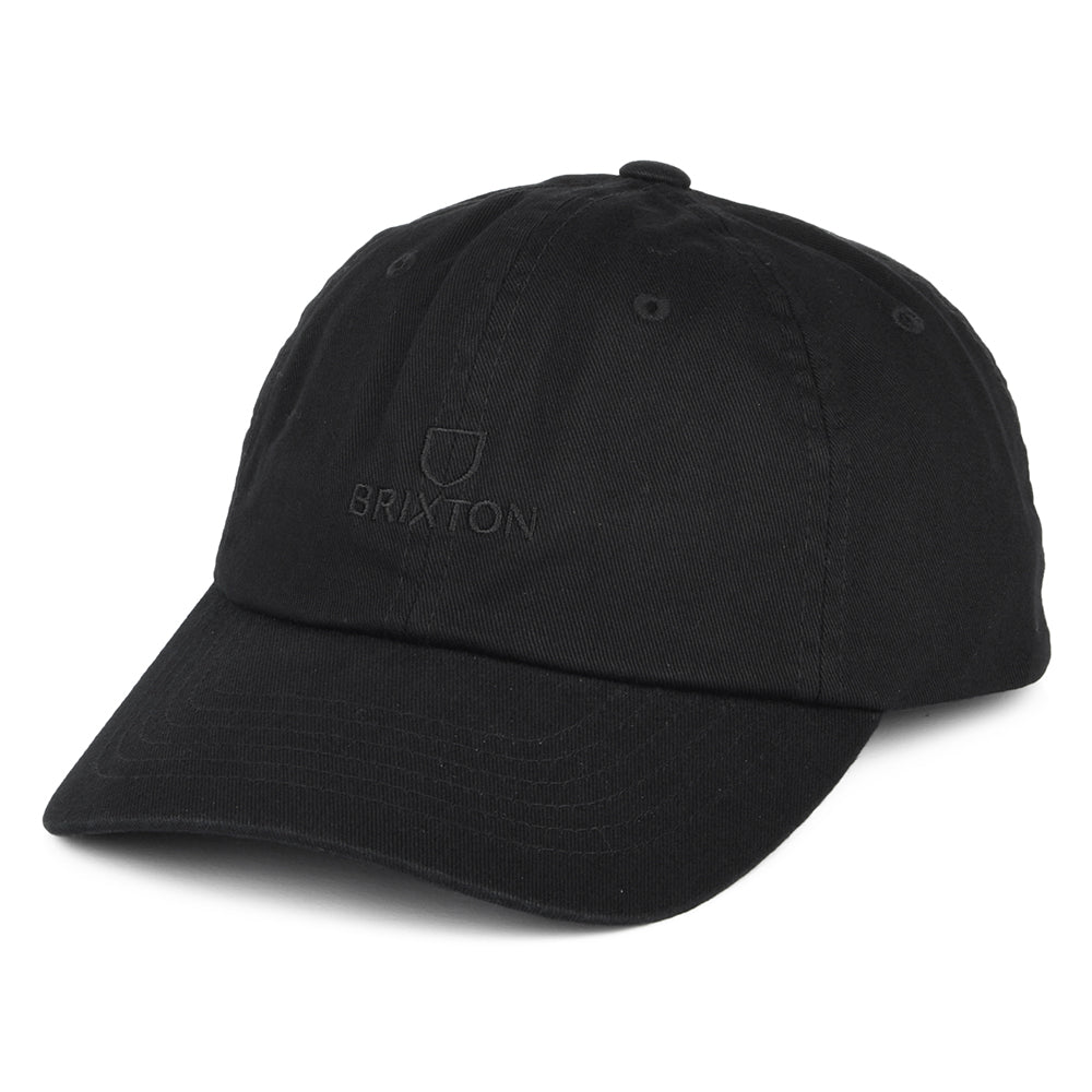 Gorra de béisbol Alpha LP de algodón de Brixton - Negro Lavado