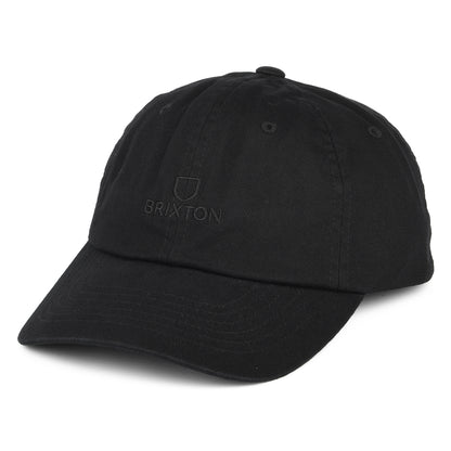 Gorra de béisbol Alpha LP de algodón de Brixton - Negro Lavado