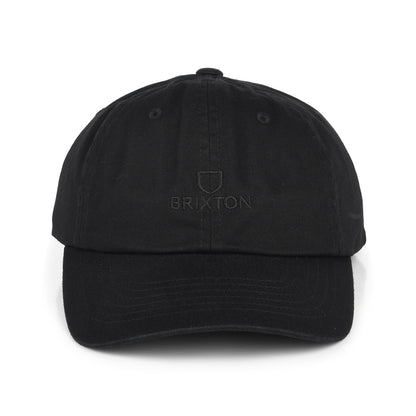 Gorra de béisbol Alpha LP de algodón de Brixton - Negro Lavado