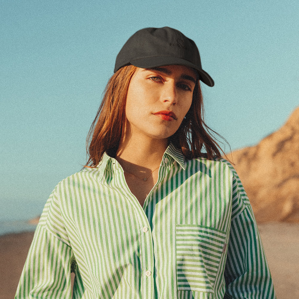 Gorra de béisbol Alpha LP de algodón de Brixton - Negro Lavado