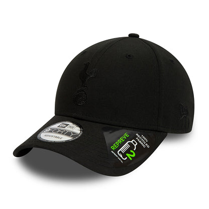 Gorra de béisbol 9FORTY Repreve Tottenham Hotspur FC de New Era - Negro sobre Negro