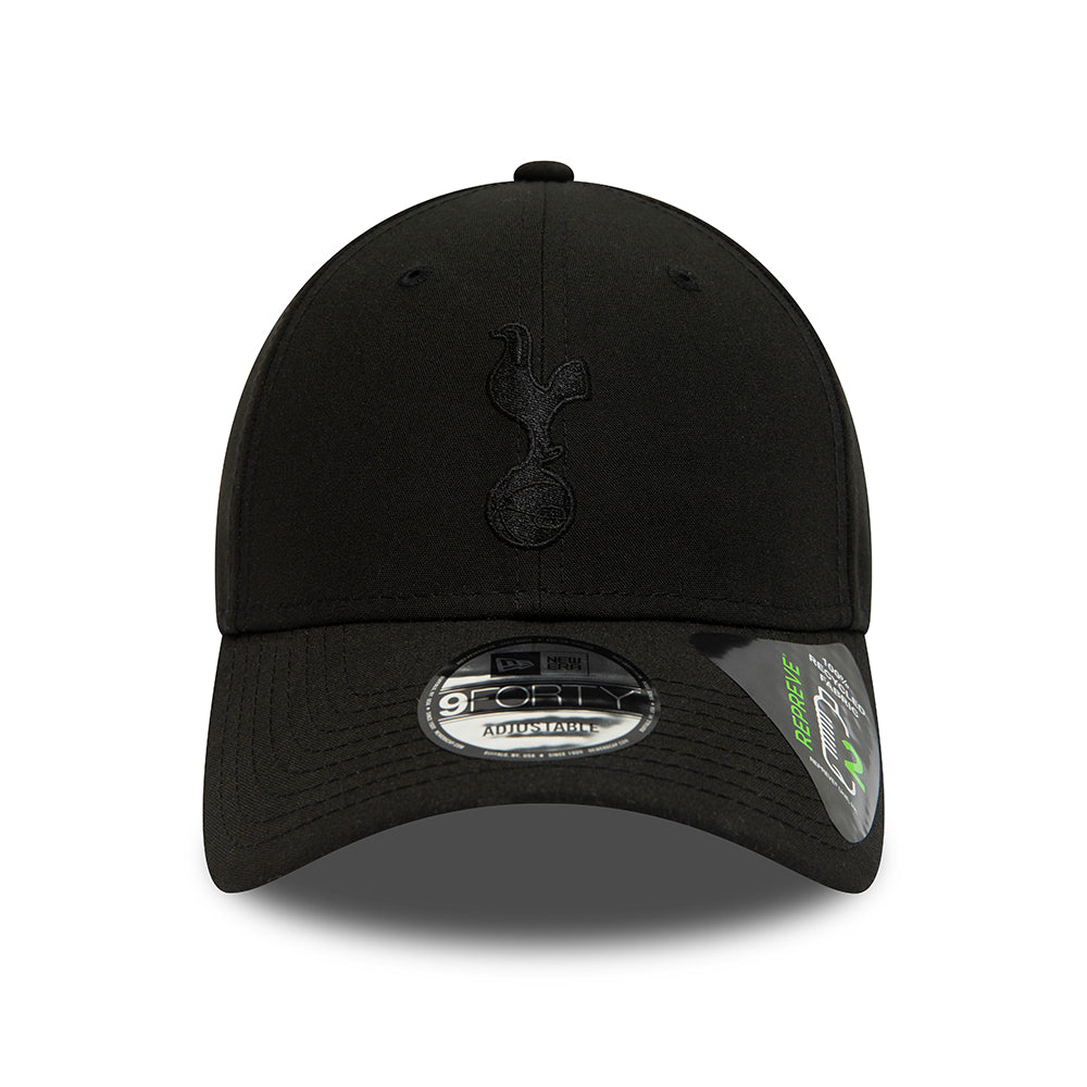 Gorra de béisbol 9FORTY Repreve Tottenham Hotspur FC de New Era - Negro sobre Negro
