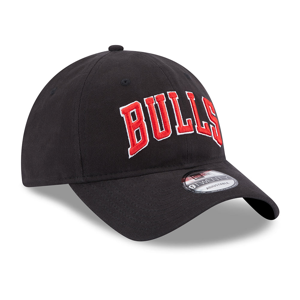 Gorra de béisbol 9TWENTY NBA Team Script Chicago Bulls de New Era - Negro-Rojo