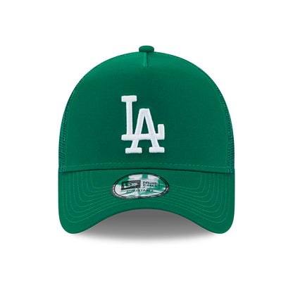 Gorra Trucker A-Frame MLB League Essential L.A. Dodgers de New Era - Malaquita-Blanco