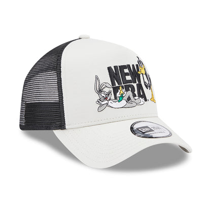 Gorra Trucker A-Frame Looney Tunes Bugs Bunny & Daffy Duck de New Era - Piedra-Negro