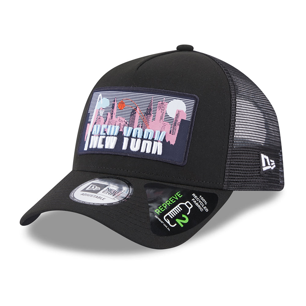Gorra Trucker A-Frame License Plate New York de New Era - Negro