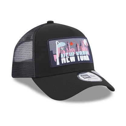 Gorra Trucker A-Frame License Plate New York de New Era - Negro