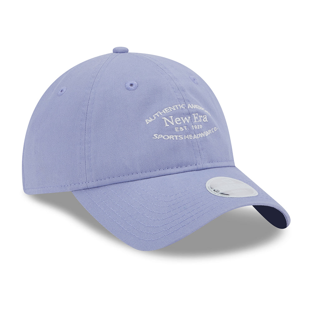 Gorra de béisbol 9TWENTY de algodón lavado de New Era - Lavanda-Blanco