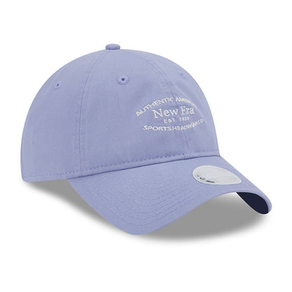 Gorra de béisbol 9TWENTY de algodón lavado de New Era - Lavanda-Blanco