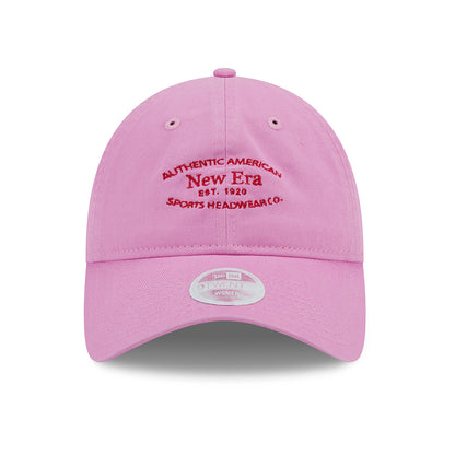 Gorra de béisbol 9TWENTY de algodón lavado de New Era - Rosa-Escarlata