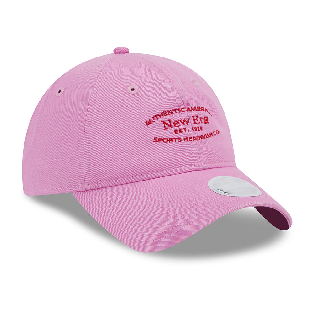 Gorra de béisbol 9TWENTY de algodón lavado de New Era - Rosa-Escarlata