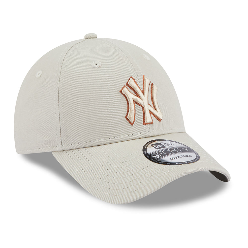 Gorra de béisbol 9FORTY MLB Team Outline New York Yankees de New Era - Piedra-Caramelo