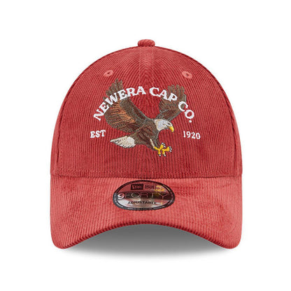 Gorra de béisbol 9FORTY NE Cord Águila de New Era - Rojo Lavado