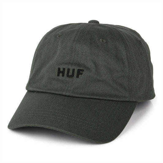 Gorra de béisbol Original Logo visera curvada de algodón de HUF - Verde Oliva