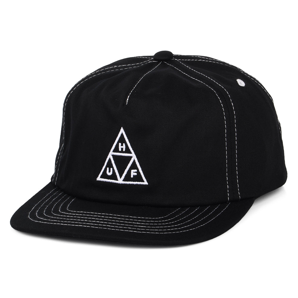 Gorra Snapback Triple Triangle sin estructurar de HUF - Negro-Blanco