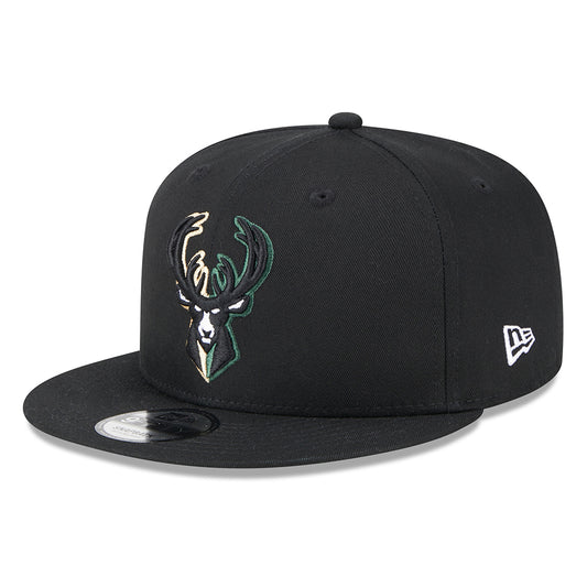 Gorra ajustable 9FIFTY NBA Split Logo Milwaukee Bucks de New Era - Negro