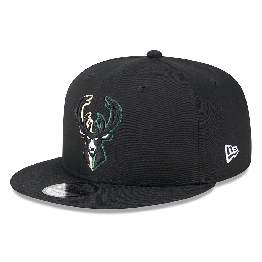Gorra ajustable 9FIFTY NBA Split Logo Milwaukee Bucks de New Era - Negro